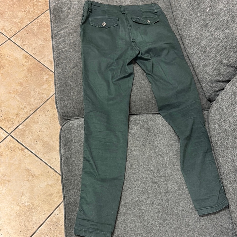 Elegant Dark Green Women's Straight Leg Pants - Picture 6 of 8